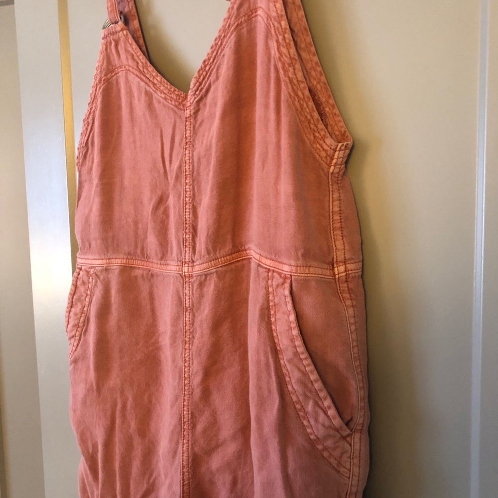 Peach Linen Overalls
